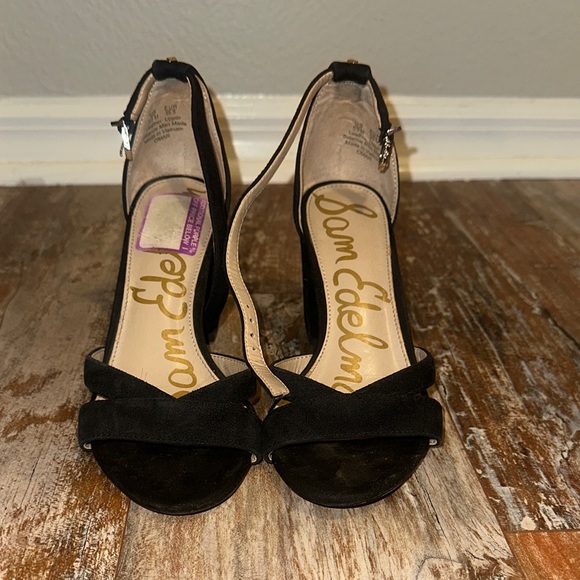 Sam Edelman Black Strappy Heels - Picture 1 of 3